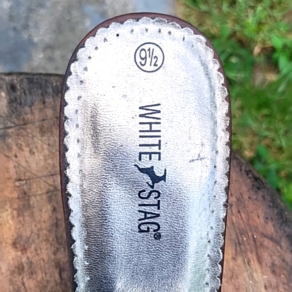 White Stag Brown Satin Beaded Shoes - Picture 4 of 12